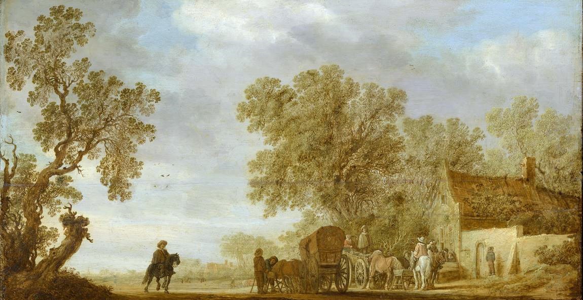 S. van Ruysdael: Landstraße mit Wirtshaus